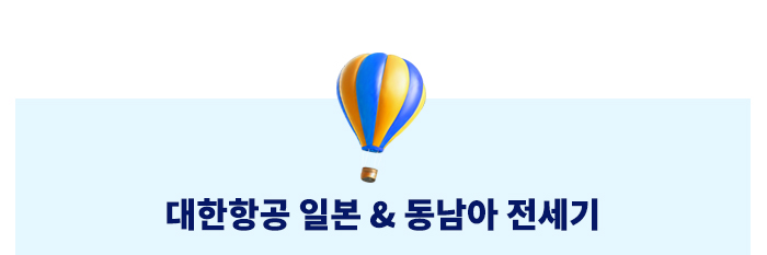 대한한공 일본 & 동남아 전세기
